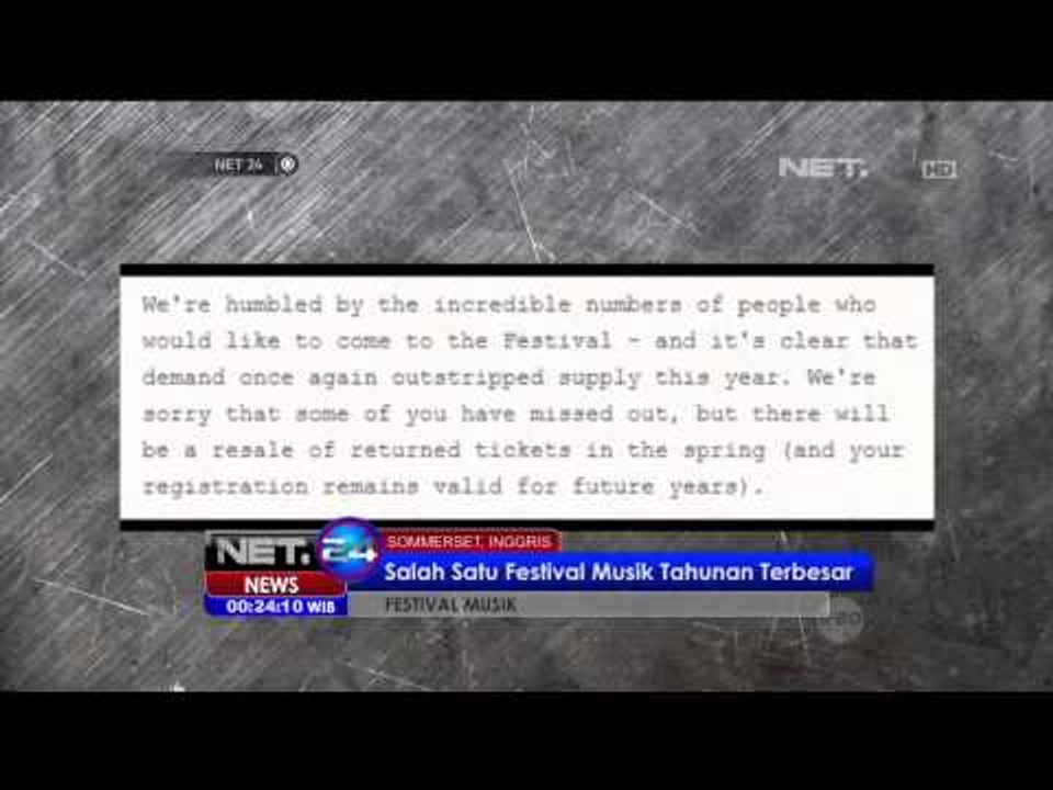 Tiket Glastonbury 2015 Sudah Habis Terjual dalam 30 Menit -NET24