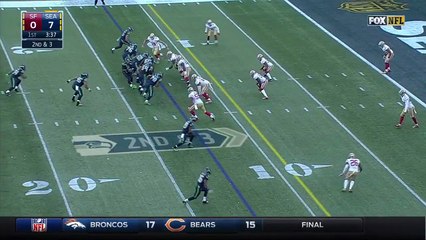 2015 - Seahawks Doug Baldwin gets stopped in mid-air