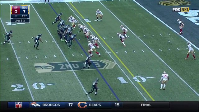 2015 - Seahawks Doug Baldwin gets stopped in mid-air