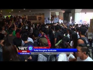 Polisi bongkar barikade pendemo yang menutup jalan pusat bisnis belanja Hong Kong - NET17