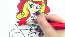 My Little Pony Coloring Book Sunset Shimmer Rainbow Rocks Equestria Girls | Awesome Toys TV