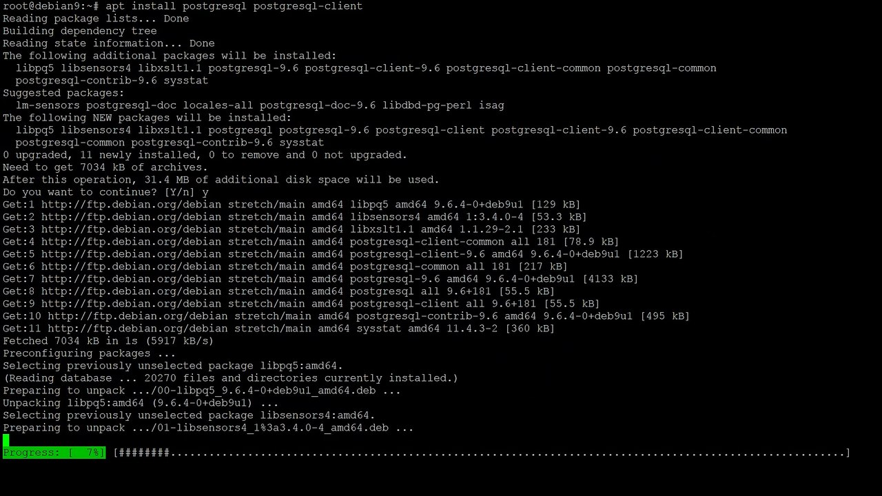 How to Install PostgreSQL on Debian 9