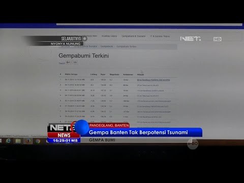 Gempa Bumi di Pandeglang Tidak Berpotensi Tsunami - NET16