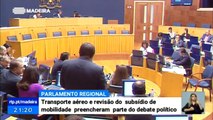 Discussão no Parlamento Regional sobre Transporte Aéreo, Subsídio Mobilidade, e ligações entre a Madeira e Porto Santo