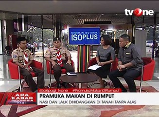 Ini Alasan Pelajar Pramuka Makan Beralaskan Rumput