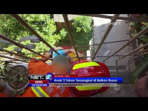 Seorang Balita di Cina Tersangkut Pagar Balkon Rumah Susun - NET12