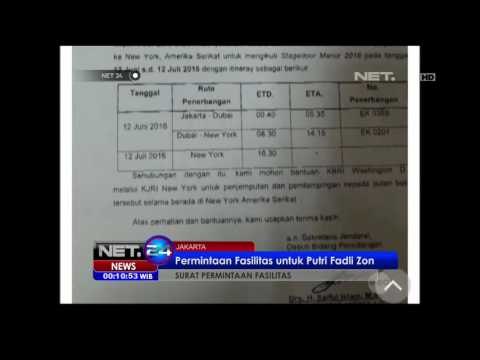 Surat Permintaan Fasilitas Putri Wakil Ketua DPR RI - NET24