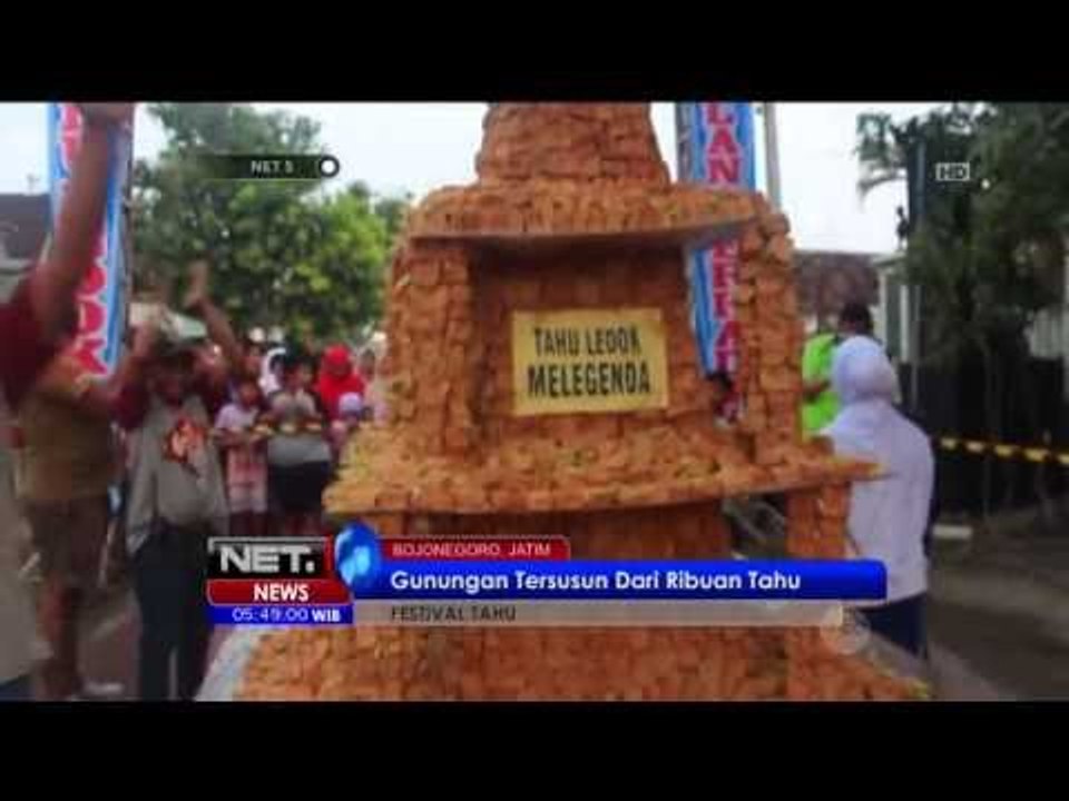 Ribuan Tahu Disusun Menjadi Sebuah Gunungan Tahu Raksasa - NET5