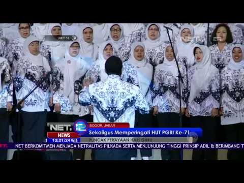 Puncak Perayaan Hari Guru Dihadiri Presiden Joko Widodo di Sentul Bogor - NET 12