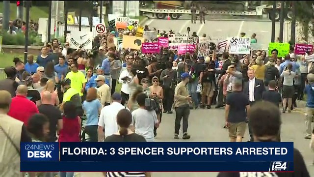 i24NEWS DESK | Florida: 3 Spencer supporters arrested | Saturday, October 21st 2017