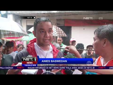 Anies Baswedan Menerobos Banjir Kunjungi Pemukiman Warga Korban Banjir - NET16
