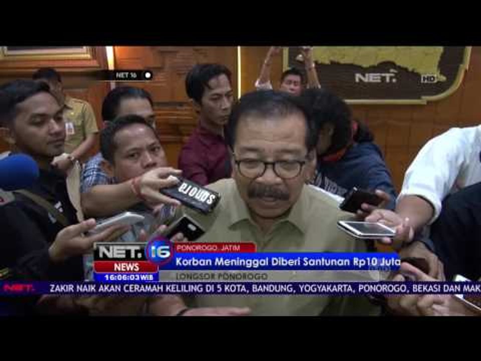 Pemprov Jatim Siap Tanggung Jawab Penuh atas Kondisi Korban Pasca Longsor Ponorogo - NET16