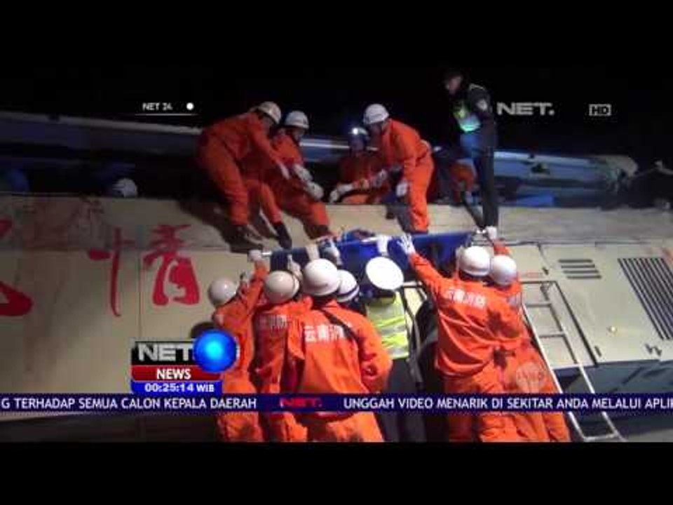 Truk Pengangkut Semen serta Bus Mengangkut 47 orang Terlibat Kecelakaan di Yunnan Cina - NET24