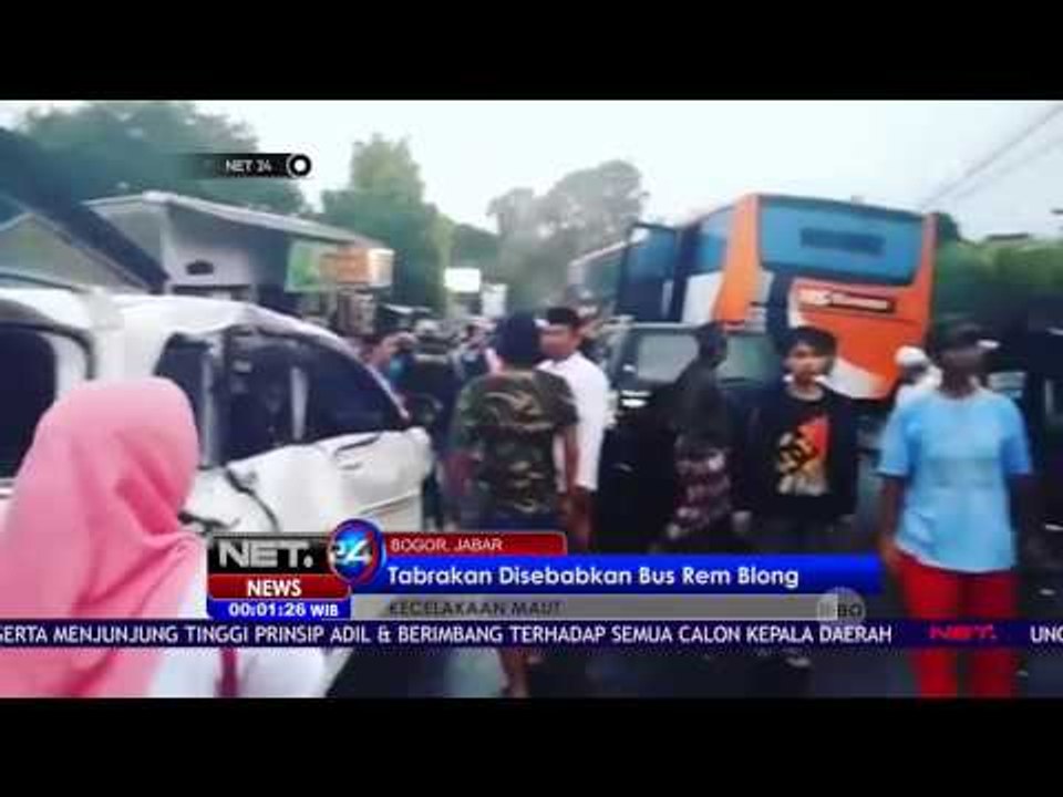 Rem Blong, Bus Penumpang Oleng Tabrak Pengendara Lain di Bogor, 4 Orang Tewas  - NET24