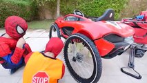 BAD BABY WHEEL FELL OFF SUPER CAR ! Changing Wheel Bike w/ Learn Colors & Johny Johny Yes Papa Song