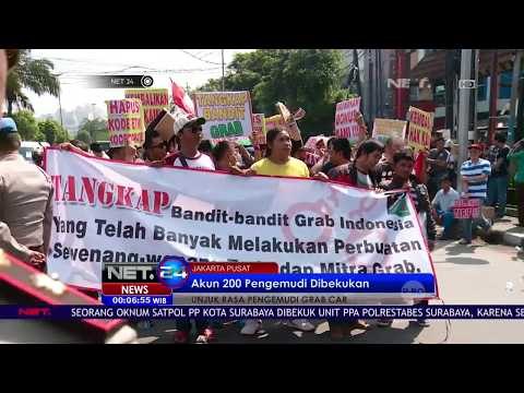 Unjuk Rasa Pengemudi Grab Car Terkait 200 Akun Pengemudi Dibekukan Oleh Perusahaan- NET 24