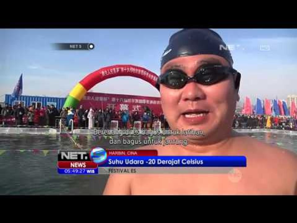 Ratusan Warga Kanada Antusias Ikuti Lomba Berenang di Es - NET5