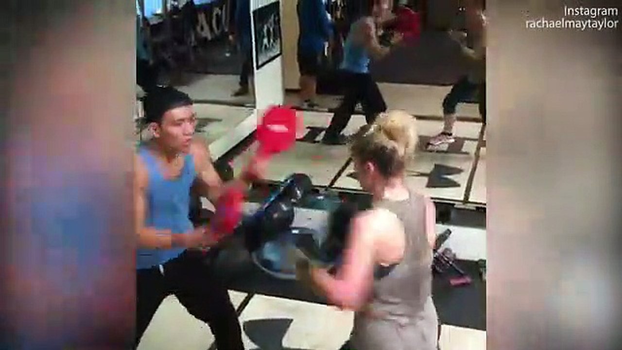 Australian actress Rachael Taylor shares video of her boxing training