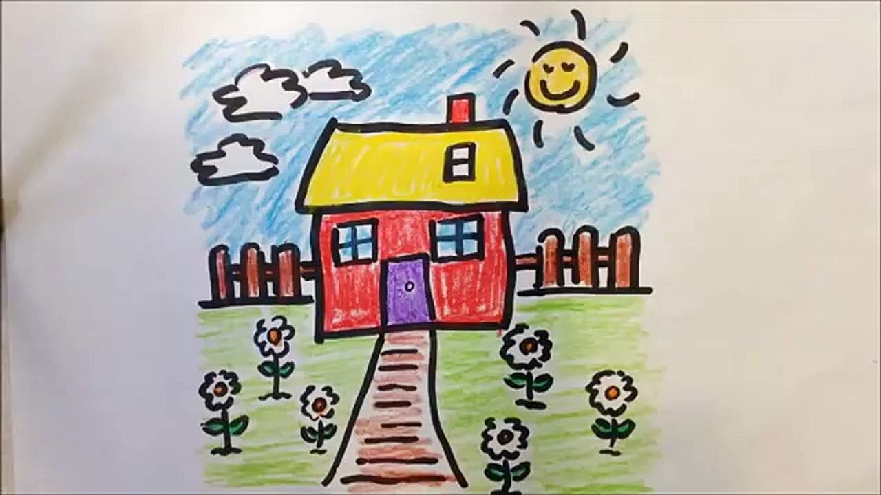 How to draw a cartoon flower garden - Free & Easy Tutorial for Kids