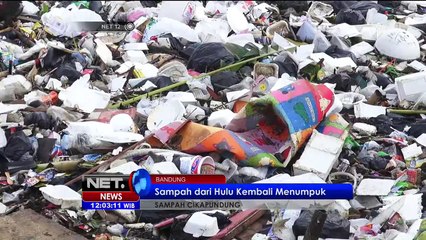 Ratusan Kubik Sampah Menumpuk Cemari Sungai Cikapundung - NET12