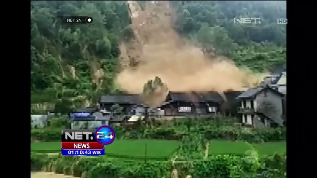Tanah Longsor dan Air Bah Menghantam Puluhan Rumah di Cina - NET24