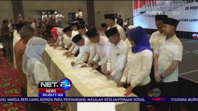 Pasangan Calon Bupati dan Wakil Bupati di Lampung Tandatangani Pakta Integritas - NET24