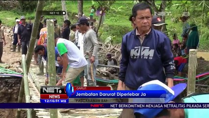 Jembatan Darurat di Garut  Diperlebar Jadi 4 Meter - NET 12