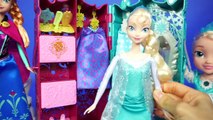 겨울왕국 엘사 & 안나 로얄 드레스룸 장난감 디즈니 올라프, 노래하는 엘사 | CarrieAndToys
