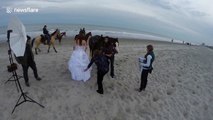 Bride thrown from horse during photo shoot