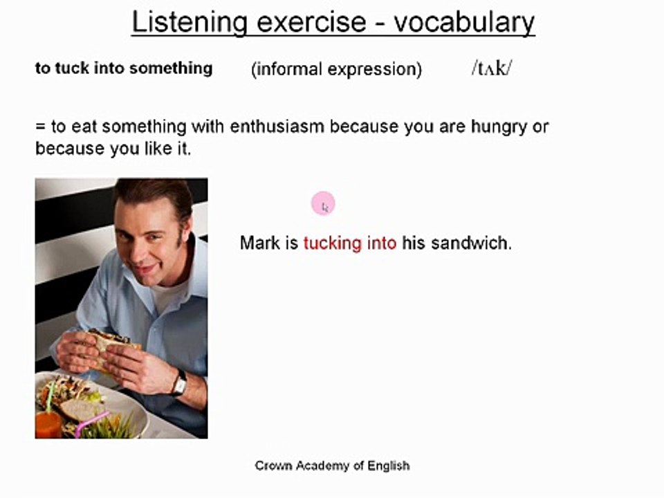English listening exercise - Restaurant food
