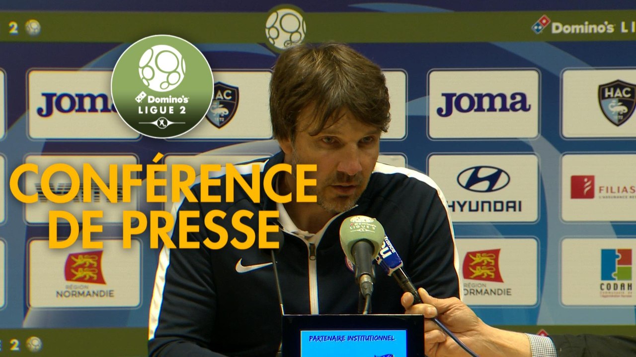 Conférence de presse Havre AC - Châteauroux (1-1) : Oswald TANCHOT (HAC) - Jean-Luc VASSEUR (LBC) - 2017/2018