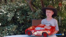 GIANT EGG SURPRISE DINOSAURS VS CARS! Dinosaur & Disney Cars 3 Movie Toys, Biggest Lightning McQueen