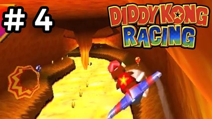 Diddy Kong Racing - #4 [Juwgle Falls - Hot Top Volcano] Corrida de kart e avião