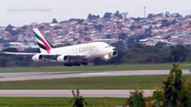 Airbus A380-800 Emirates First landing and Water salute at Guarulhos