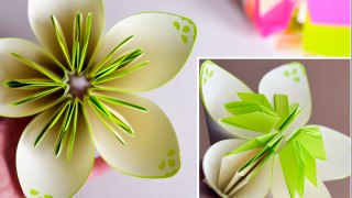 How to Make - Two-color Flower Origami - Step by Step | Dwukolorowy Kwiatek