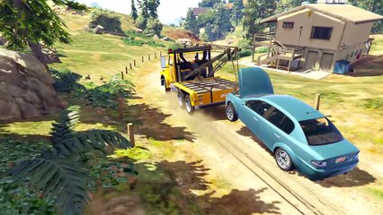 Çocuklar için çekici büyük bir yakıt kamyon Karikatür alarak SPİDERMAN ÇOCUK FİLMİ: Kart