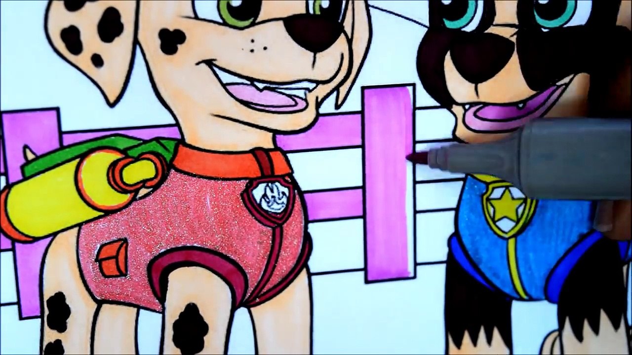 Disney Paw Patrol Coloring Book Pages Chase Ryder Marshall Rubble Skye Zuma Rocky Kids Balloons Toys