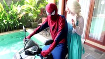 Super Car Motorbike Elsa Accident Spiderman rescue timely Police Baby Joker Pranks Funny Superhero