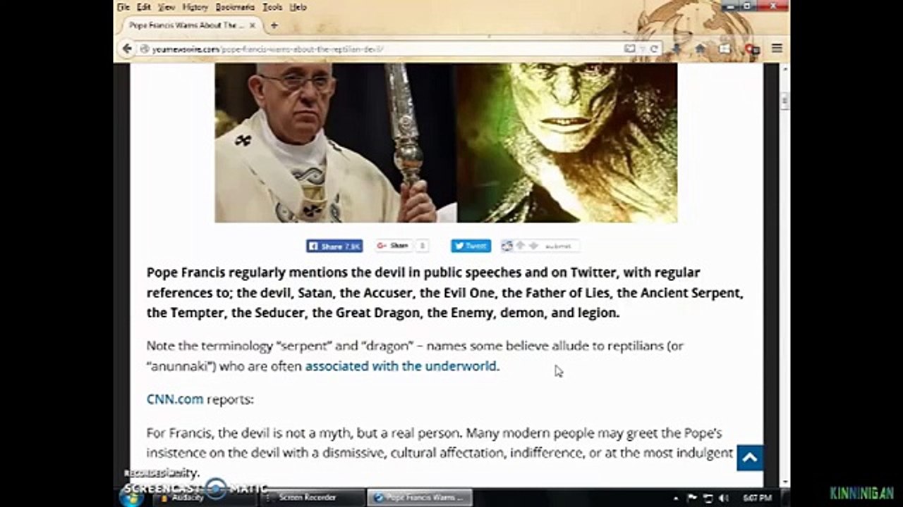 Pope Francis Warns About The ‘Reptilian Devil