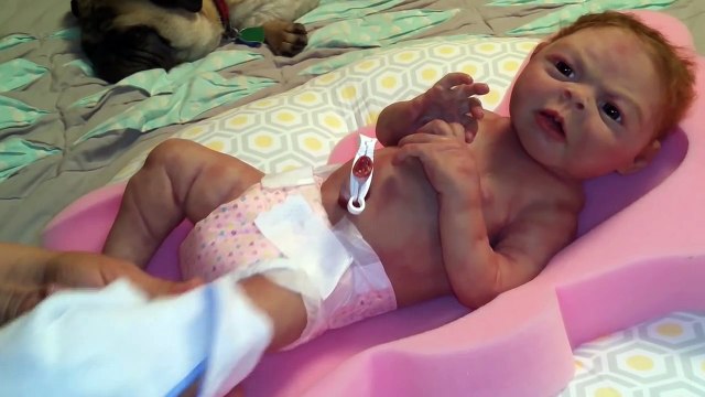 Janika Taylor (Silicone Baby) 1st Night Home Video | Sponge Bath Newborn Baby Doll