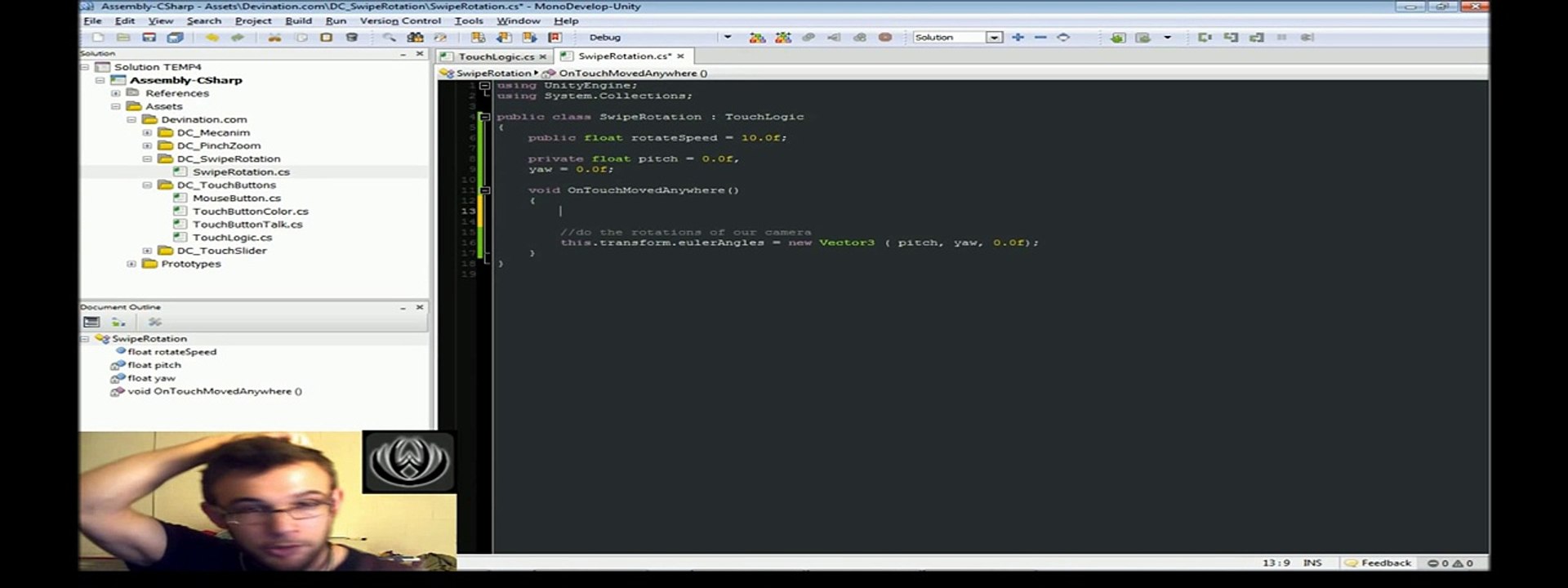 Unity Touch Swipe Camera Rotation - Touch FPS Controller (Part 1a)