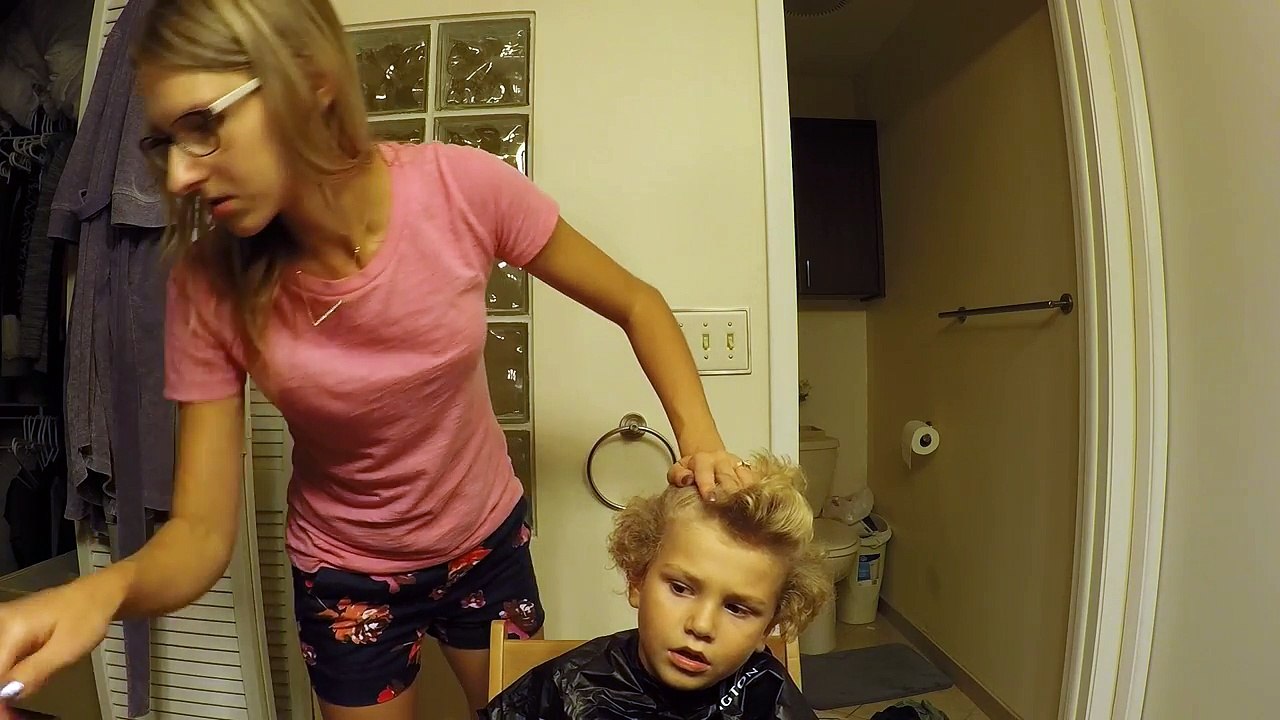 Moms attempt to give her curly kid an undercut haircut | Tutorial | Burykin Family