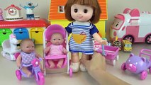 Baby Doll toy stroller & toddler car rides and enjoying picnic