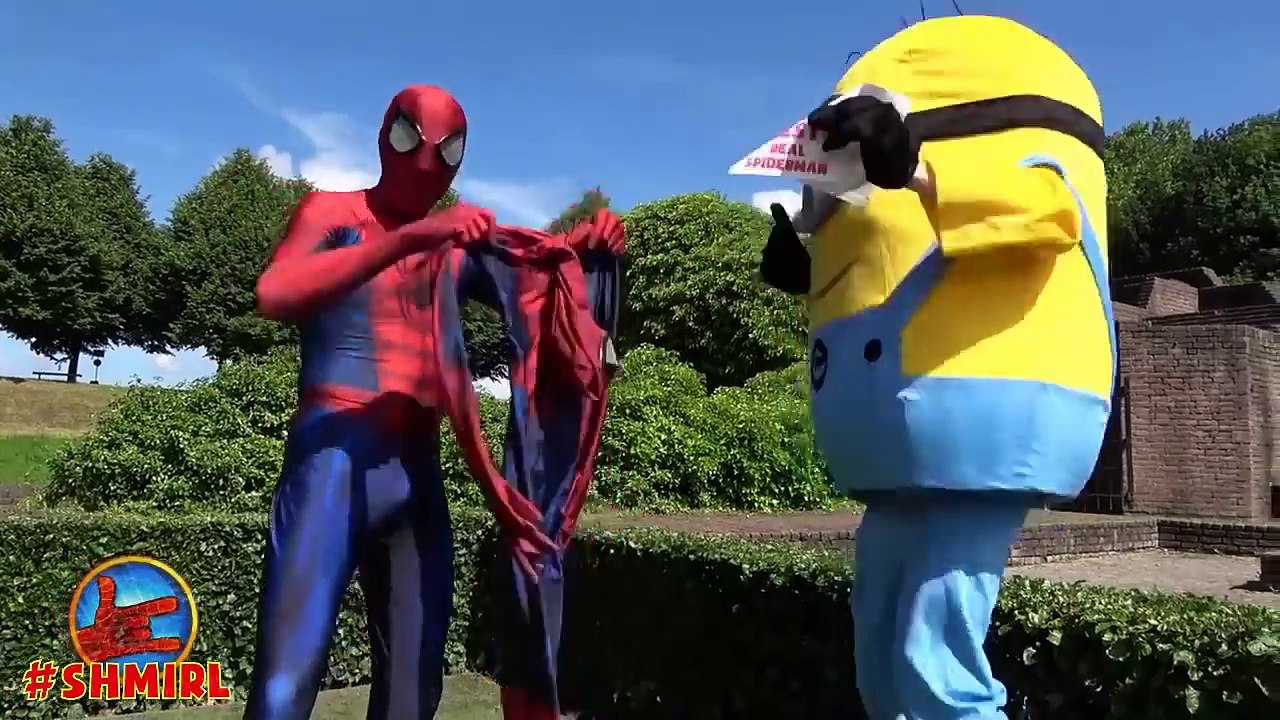Spiderman School Minions wants to be Spiderman - Spiderman School - Superheroes in Real Life
