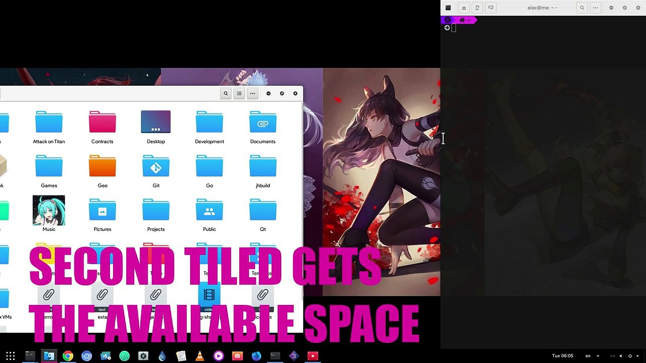 this is going to be the new tiling of GNOME「GNOME 3.26」