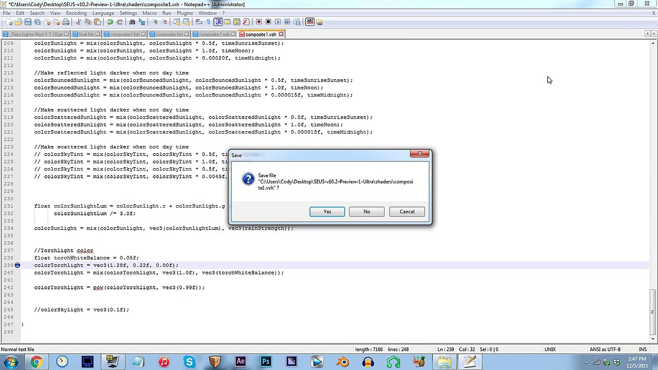 Minecraft Shader Tutorial – How To Change Light Source Color (SEUS V10.2 Prev. 1)   60fps