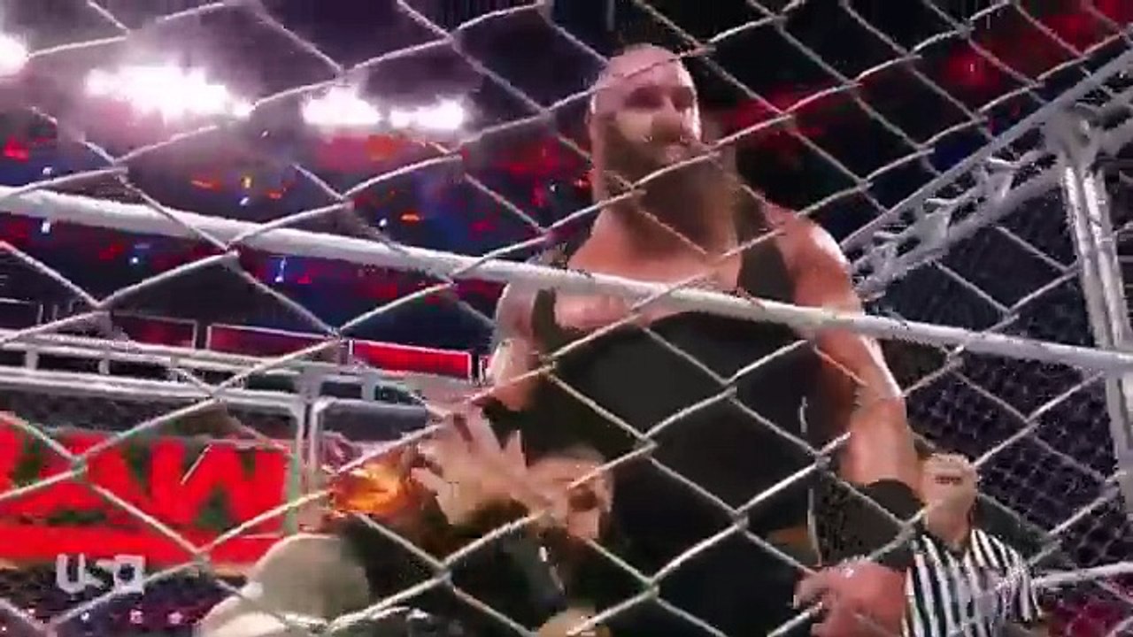 Full Match Roman Reigns Vs Braun Strowman Steel Cage  WWE RAW 16th October 2017