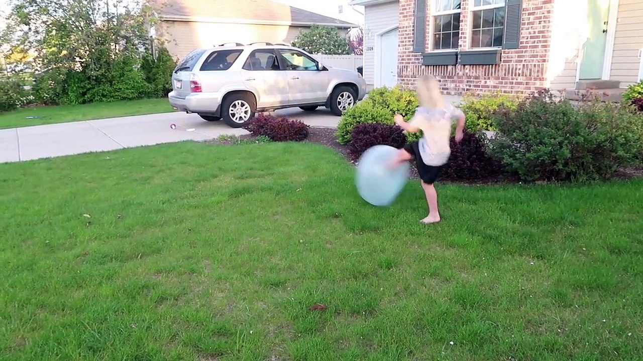 BAD BABY DRIVING CRUSHES SUPER WUBBLE BUBBLE BALL!!!