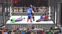 WWE 2K15 - Spiderman vs Carnage vs Deathstroke vs Deadpool vs Captain America vs Incredible HULK