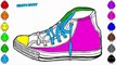 How to Draw Truck and Shoe Coloring Pages, Kids Learn Drawing Art Colors for Children